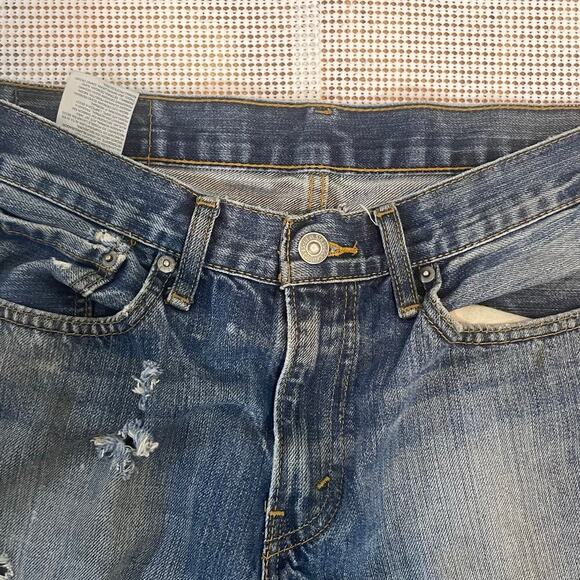 Levis 32x34 Destroyed Denim Jeans Mens Thrashed Destructed Tattered - Picture 5 of 11